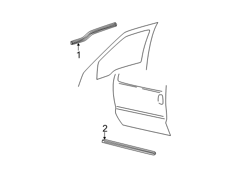 2006 Ford F-350 Super Duty Exterior Trim - Front Door Body Side Molding Diagram for 5C3Z-2820878-AAP