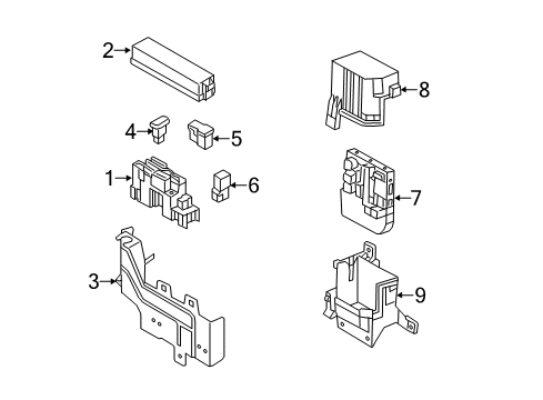 2019 Nissan NV200 Fuse & Relay Cover-Ultrasonic Motor Diagram for 284B8-3LM0B