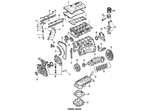 2000 Nissan Sentra Engine Parts, Mounts, Cylinder Head & Valves, Camshaft & Timing, Oil Pan, Oil Pump, Crankshaft & Bearings, Pistons, Rings & Bearings Engine Mounting Insulator Assembly, Front Left Diagram for 11220-4M800