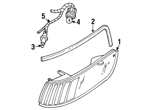 2000 Mercury Grand Marquis Bulbs Side Marker Lamp Diagram for XW3Z-15A201-BB