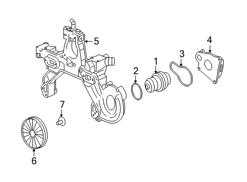 2004 Pontiac Bonneville Cooling System, Radiator, Water Pump, Cooling Fan Housing-Water Pump Diagram for 12600249