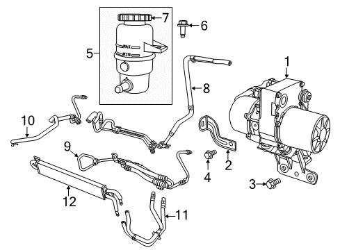 2015 Jeep Grand Cherokee P/S Pump & Hoses, Steering Gear & Linkage Hose-Power Steering Pressure Diagram for 5154470AD