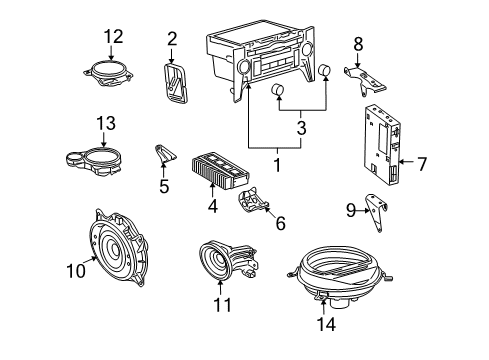 2009 Lexus LS460 Sound System Bracket, Amplifier, NO.2 Diagram for 86286-50050
