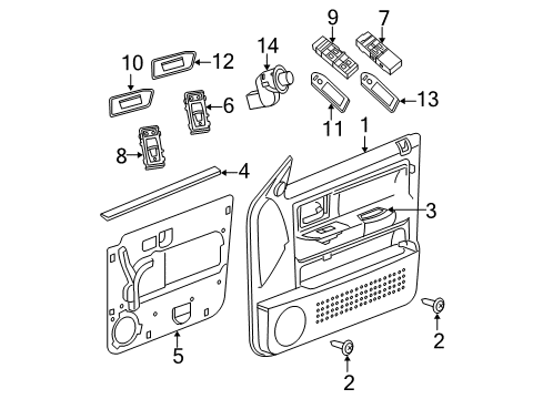 2005 Dodge Dakota Front Door Front Door Window Regulator Diagram for 55359566AC