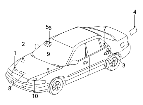 1999 Buick Century Information Labels Info Label Diagram for 10307582