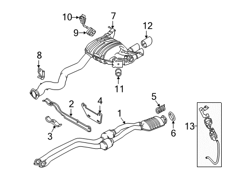 2009 BMW 135i Exhaust Components Spiral Spring Diagram for 18307790610