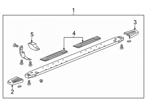 2020 Chevrolet Silverado 2500 HD Running Board Step Bar Assembly Diagram for 84212738