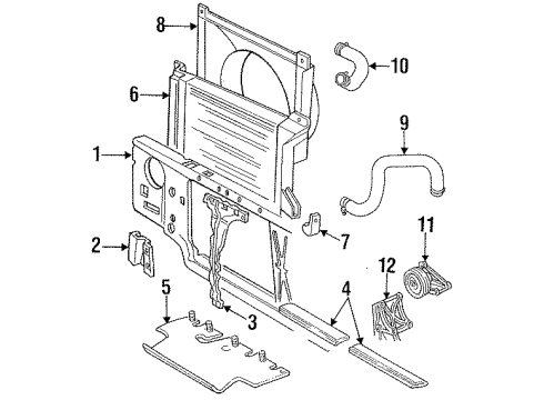 1996 Ford F-250 Radiator & Components, Radiator Support, Belts & Pulleys Cap Diagram for E5TZ-8100-A