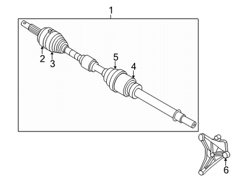 2021 Nissan Rogue Drive Axles - Front Joint Assy-Outer Diagram for 39211-6RA2D