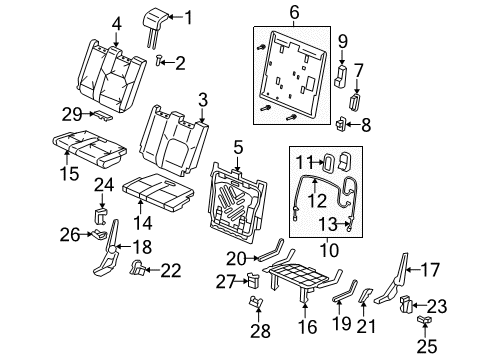 2009 Honda Pilot Third Row Seats Lever, L. RR. Seat Reclining *B167L* (BALTIC BLUE) Diagram for 82643-SZA-A01ZA