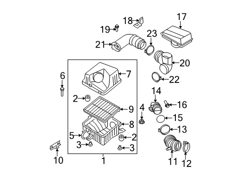 2007 Kia Sorento Powertrain Control Engine Ecm Electronic Control Module Diagram for 391063C361