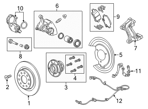 2016 Chevrolet Malibu Anti-Lock Brakes Splash Shield Diagram for 23456521