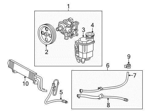 2010 Dodge Ram 1500 P/S Pump & Hoses, Steering Gear & Linkage Hose-Power Steering Pressure Diagram for 68111674AB