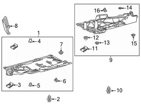 2022 Lexus NX350 Under Cover & Splash Shields Rear Cover Seal Diagram for 51455-0E050