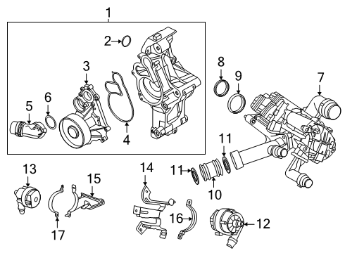 2021 BMW X3 Turbocharger Coolant Pump With Support Diagram for 11518650986