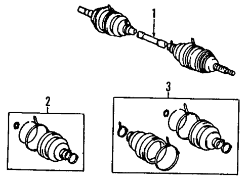 1989 Toyota Celica Front Axle Shafts & Joints, Drive Axles Boot Kit Diagram for 04438-20030