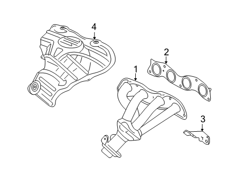 2008 Honda Fit Exhaust Manifold Manifold, Exhuast Diagram for 18100-RME-A00