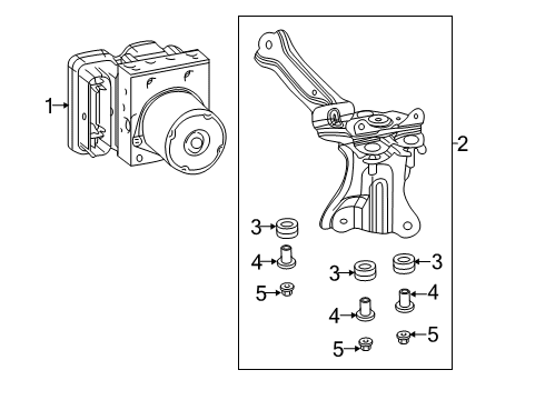 2020 Toyota Corolla ABS Components Mount Bracket Diagram for 44590-02370