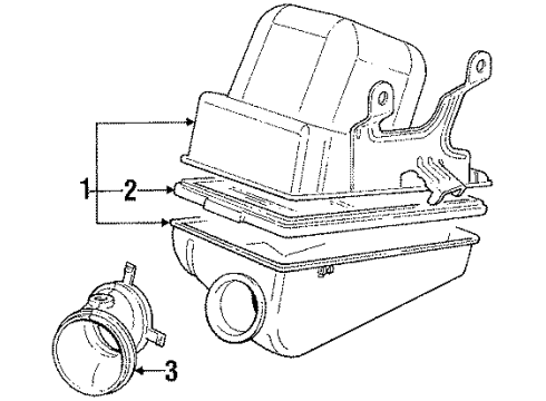 1985 BMW 318i Air Inlet Intake Silencer Diagram for 13711288046