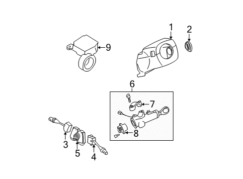 1996 Nissan Pathfinder Switches Lock Set-Steering Diagram for D8700-0W000