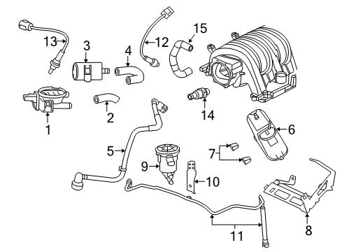 2005 Chrysler 300 Powertrain Control Hose-PCV Valve To Intake MANIFOL Diagram for 5037515AA