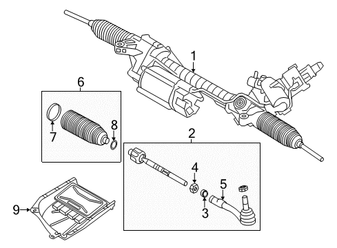 2015 BMW M6 Gran Coupe Steering Column & Wheel, Steering Gear & Linkage Exchange-Steering Box, Electric. Diagram for 32106883548