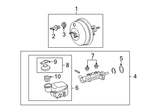 2011 Scion xD Hydraulic System Master Cylinder Diagram for 47201-52732