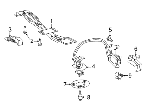 2017 Ram ProMaster 1500 Spare Tire Carrier Screw-Cap Head Diagram for 68109683AA