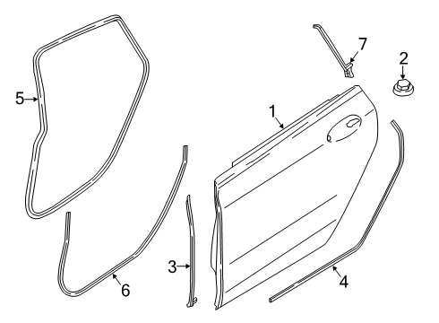 2018 BMW 640i xDrive Gran Turismo Rear Door Joint Seal, B-Pillar, Left Diagram for 51767392341