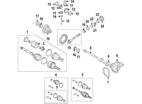 2015 Ford F-150 Front Axle, Axle Shafts & Joints, Differential, Drive Axles, Propeller Shaft Axle Assembly Diagram for FL3Z-3A427-A