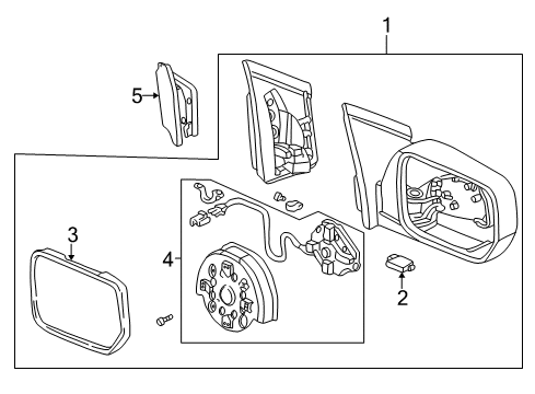 2003 Honda Odyssey Mirrors Mirror Assembly, Passenger Side Door (Sage Brush Pearl) (R.C.) Diagram for 76200-S0X-A02ZP