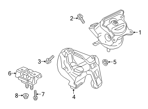 2021 Chevrolet Express 3500 Automatic Transmission Motor Mount Bolt Diagram for 11588273