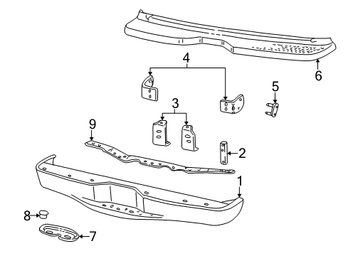 2003 Ford Explorer Sport Rear Bumper Lower Cover Diagram for F87Z-17B807-ABC