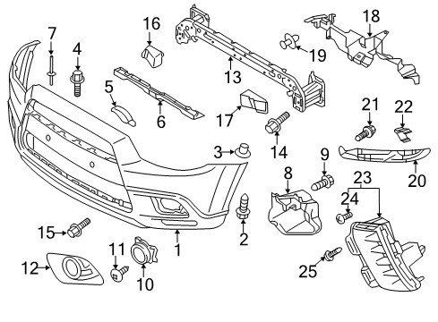 2018 Mitsubishi Outlander Sport Front Bumper Screw-Tapping FLANGE Head Diagram for MS450156