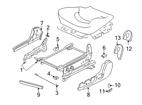 2005 Hyundai XG350 Tracks & Components Cover-Front Seat Mounting Front Diagram for 88561-38000-LK
