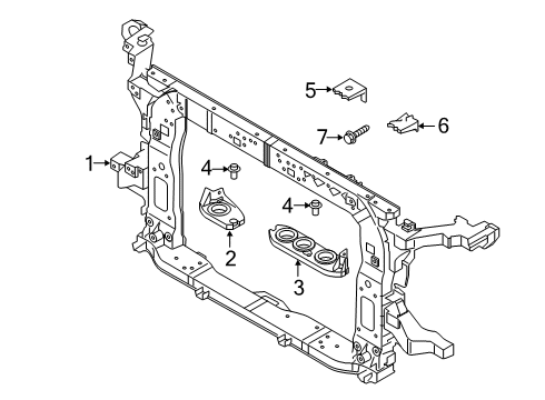 2021 Hyundai Palisade Radiator Support REINF-Radiator Support LWR, LH Diagram for 64176-S8000