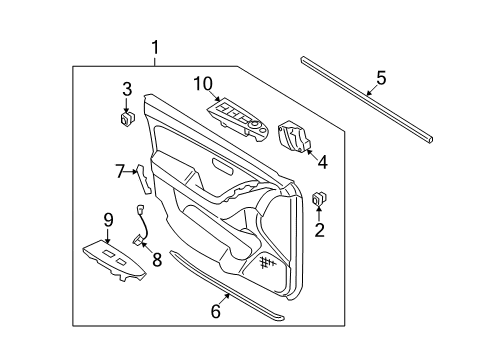 2009 Hyundai Elantra Front Door Pad-Front Door Impact Lower, RH Diagram for 82394-2H010