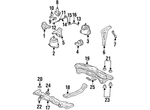 1996 Honda Accord Engine & Trans Mounting Joint (3.5) (Two-Way) Diagram for 18736-PA6-004