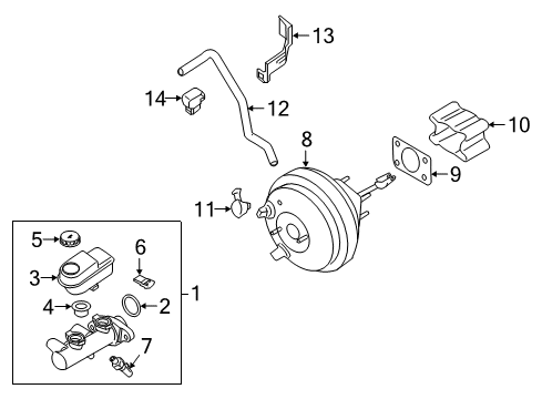 2006 Nissan Frontier Hydraulic System Cylinder Assy-Brake Master Diagram for 46010-EA240