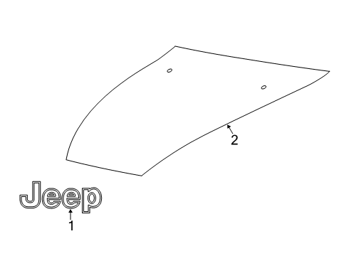 2019 Jeep Cherokee Exterior Trim - Hood NAMEPLATE-Hood Diagram for 68418944AA