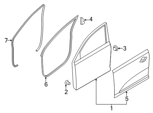 2021 Kia Seltos Door & Components W/STRIP Assembly-Fr Dr S Diagram for 82130Q5000