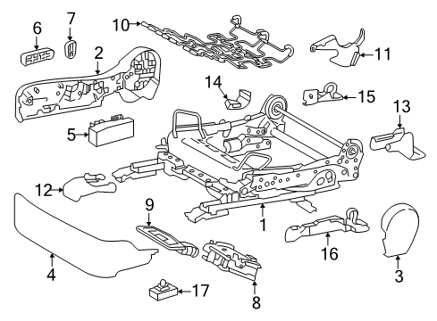 2014 Lexus IS350 Heated Seats Shield, Front Seat Cushion Diagram for 71874-53060