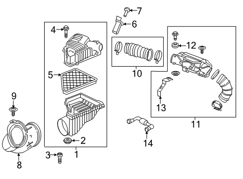 2020 Chevrolet Blazer Powertrain Control Intake Duct Diagram for 42439398