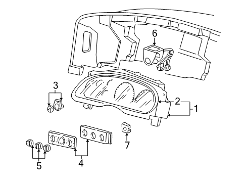 2005 Ford F-250 Super Duty Instruments & Gauges Knob Diagram for 5C3Z-18519-AA