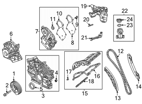 2022 Jeep Wrangler Valve & Timing Covers Nut Diagram for 5003555AB