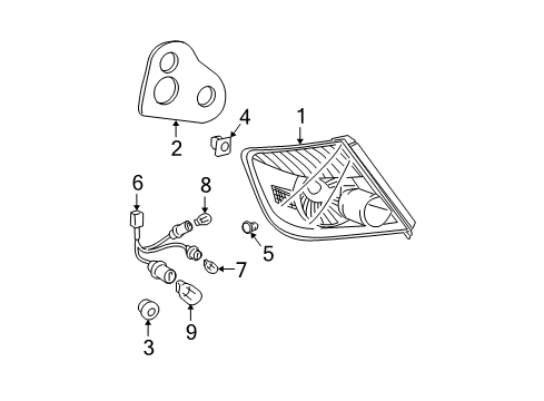 2009 Scion tC Bulbs Lens & Housing Diagram for 81561-21240