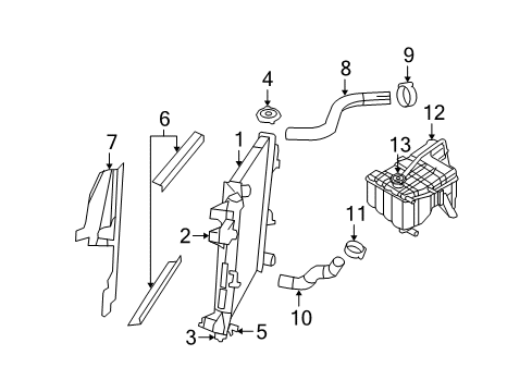 2007 Jeep Grand Cherokee Radiator & Components Engine Cooling Radiator Diagram for 55116858AA