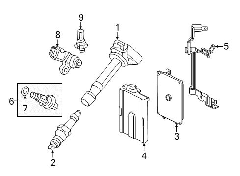 2020 Honda Pilot Powertrain Control CONTROL MODULE, POWERTRAIN (REWRITABLE) Diagram for 37820-RLV-B01