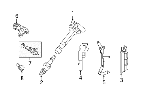 2016 Acura TLX Ignition System Bracket Complete, Ecu Diagram for 37821-5J2-A00
