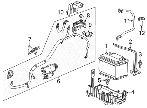 2012 Chevrolet Sonic Battery Positive Cable Diagram for 95386417